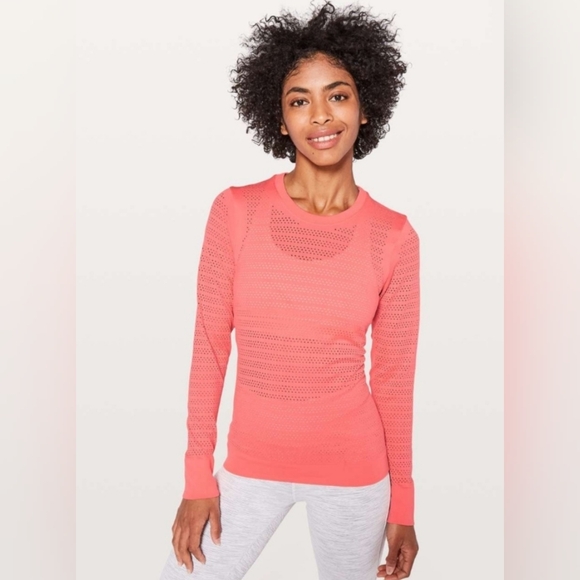 lululemon athletica Tops - Lululemon Breeze By Long Sleeve *SquadLight Coral / Light Coral size 10